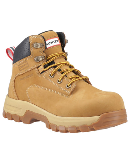 Honey Coloured Hunter Womens Gale Safety Boots on white background 