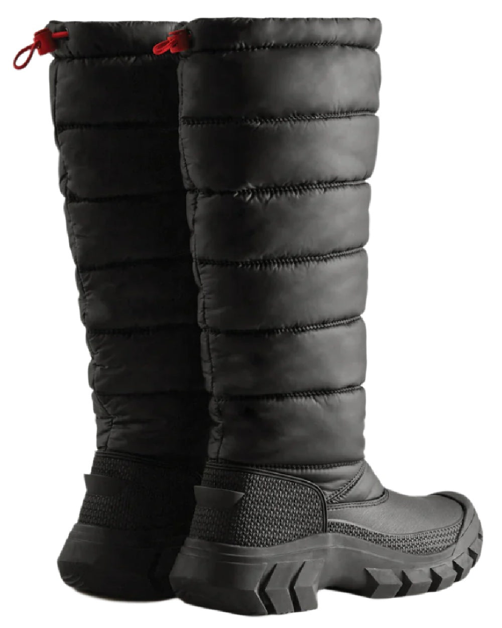 Black coloured Hunter Womens Intrepid Insulated Tall Snow Boots on white background 