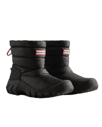 Black coloured Hunter Womens Intrepid Short Snow Boots on white background 