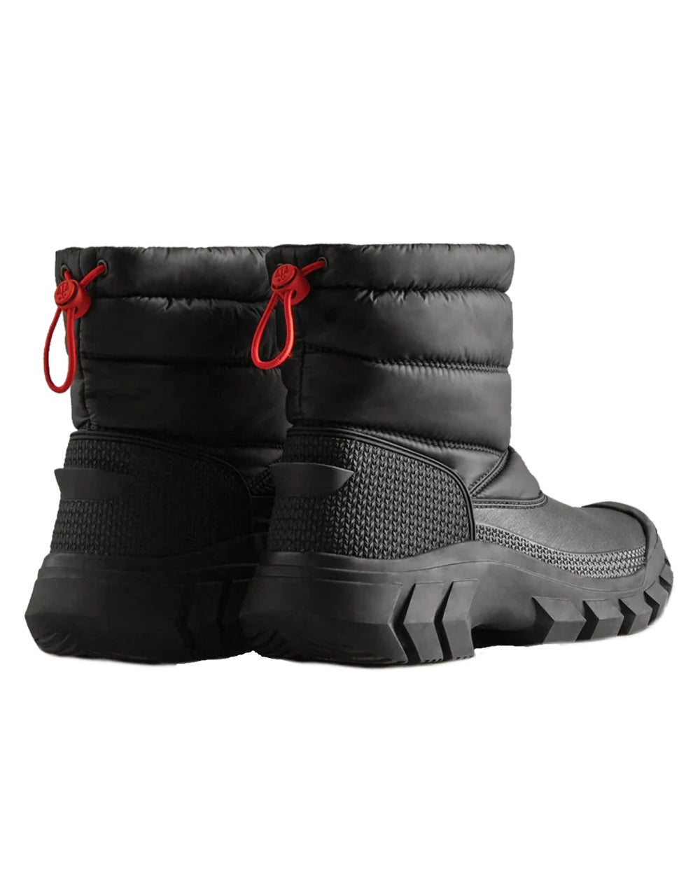 Black coloured Hunter Womens Intrepid Short Snow Boots on white background 