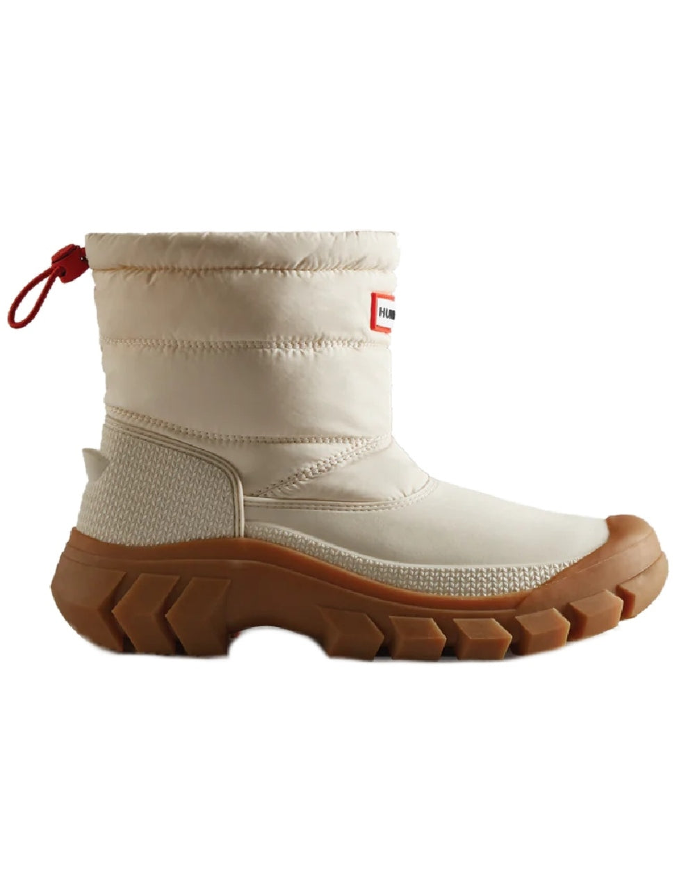 White coloured Hunter Womens Intrepid Short Snow Boots on white background 