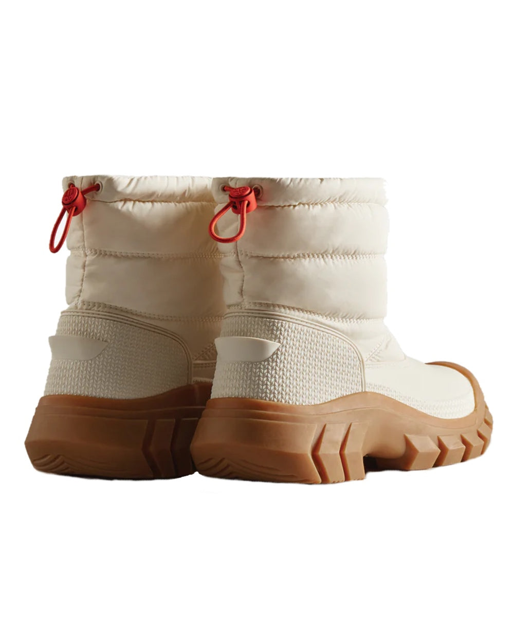 White coloured Hunter Womens Intrepid Short Snow Boots on white background 