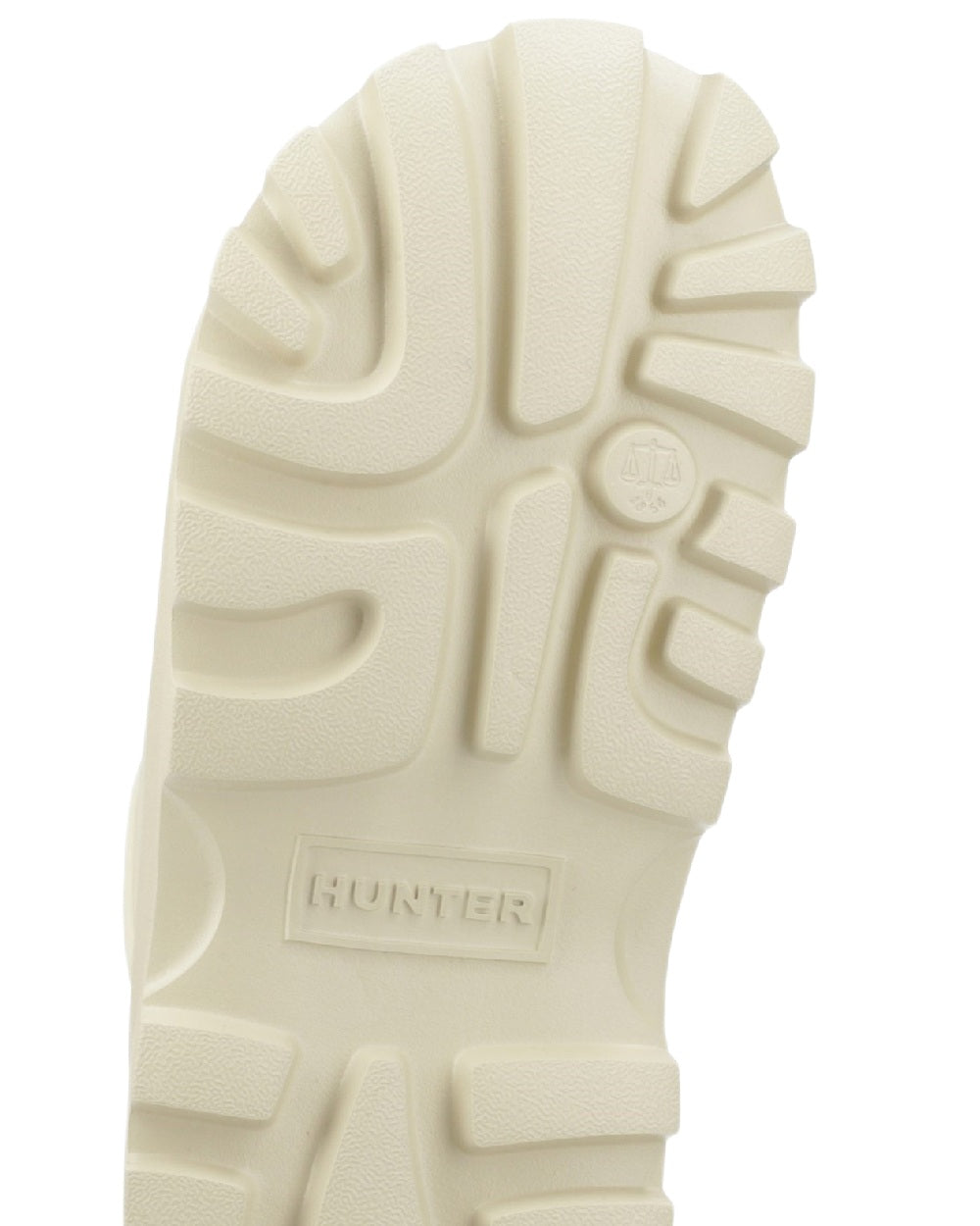 Gravel Coloured Hunter Womens Moulded Stacked Sliders on white background 