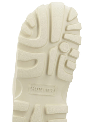 Gravel Coloured Hunter Womens Moulded Stacked Sliders on white background 