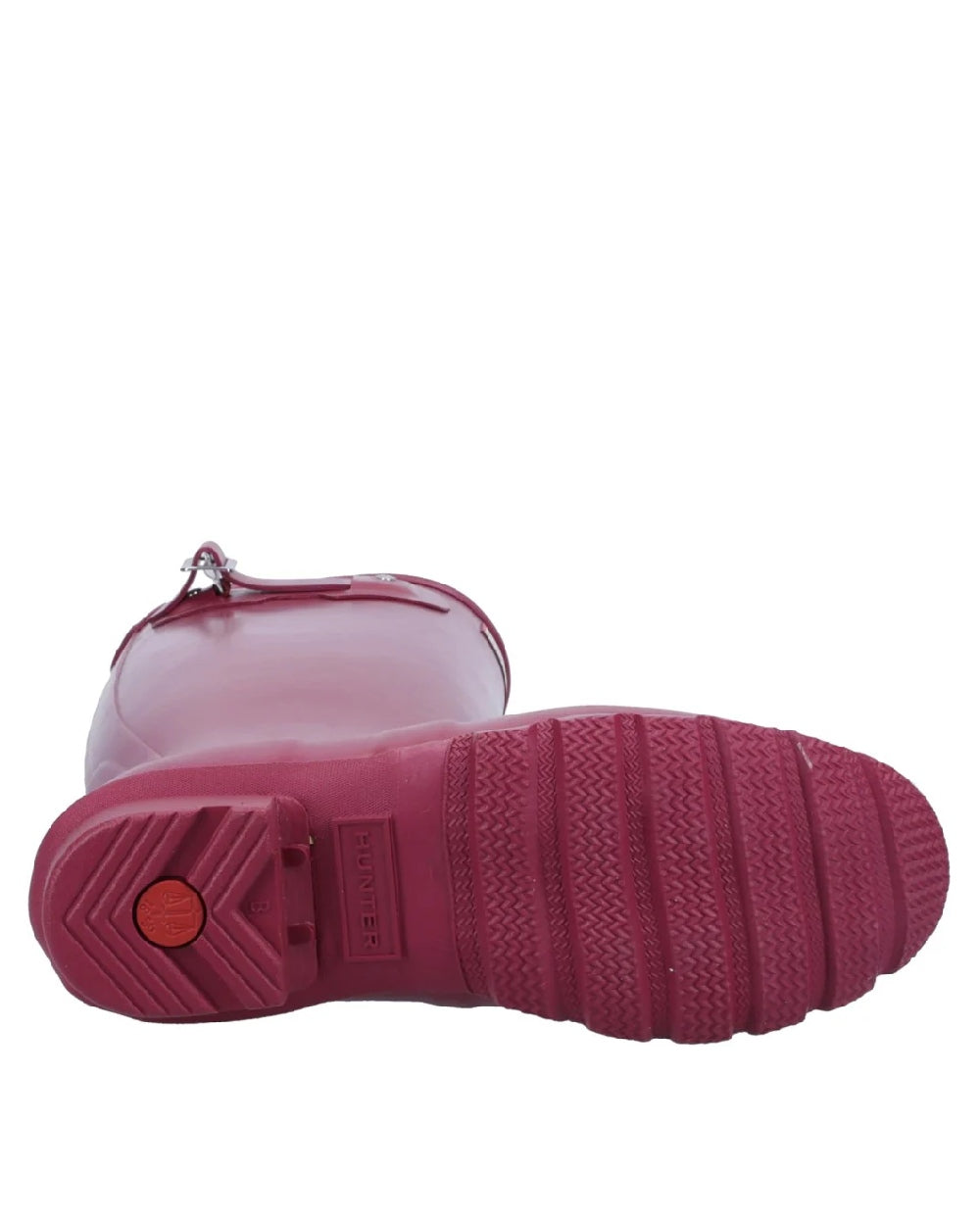 Hayes Burgundy coloured Hunter Womens Nebula Tall Wellington Boots on white background 