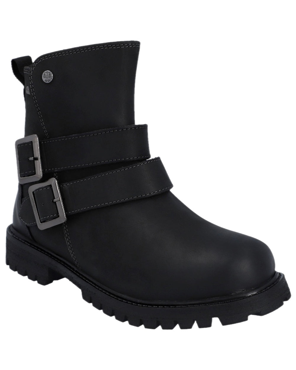 Black Coloured Hunter Womens Ness Ankle Boots on white background
