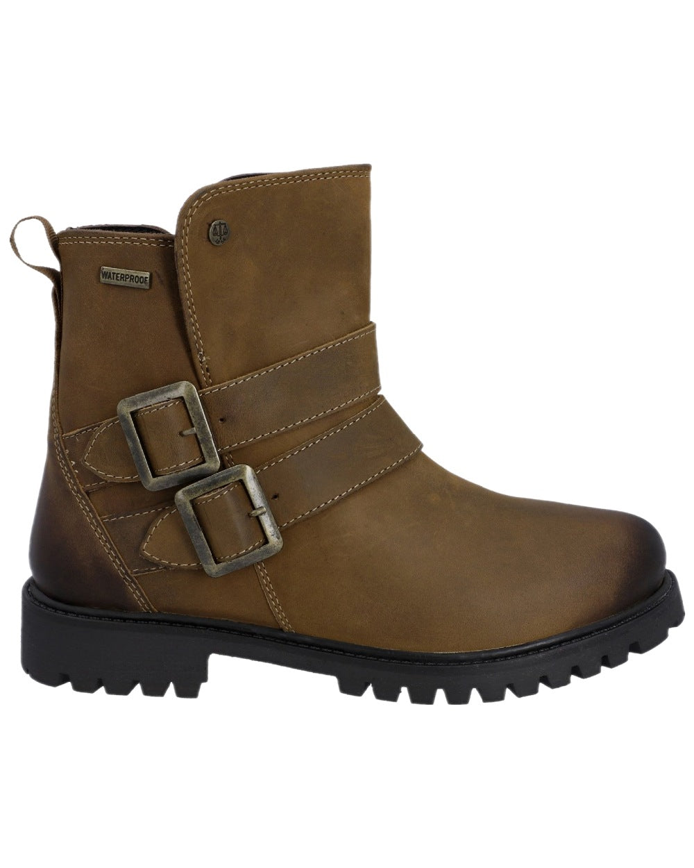 Dark Tan Coloured Hunter Womens Ness Ankle Boots on white background 