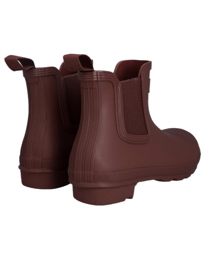 Merlot Coloured Hunter Womens Original Chelsea Boots on white background
