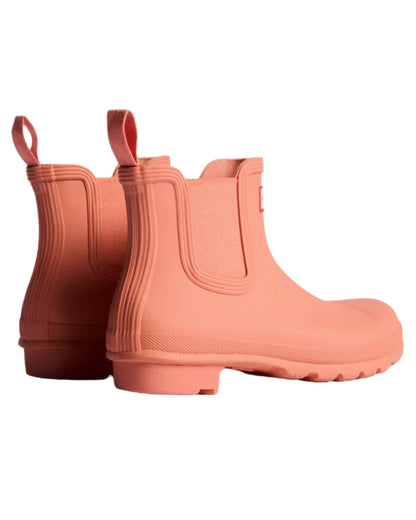 Terracotta Coloured Hunter Womens Original Chelsea Boots on white background
