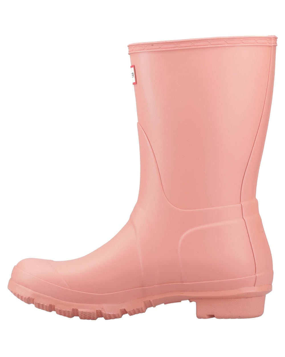 Terracotta Coloured Hunter Womens Original Short Wellingtons on white background 