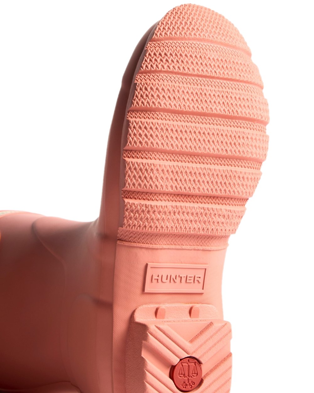 Terracotta Coloured Hunter Womens Original Short Wellingtons on white background 