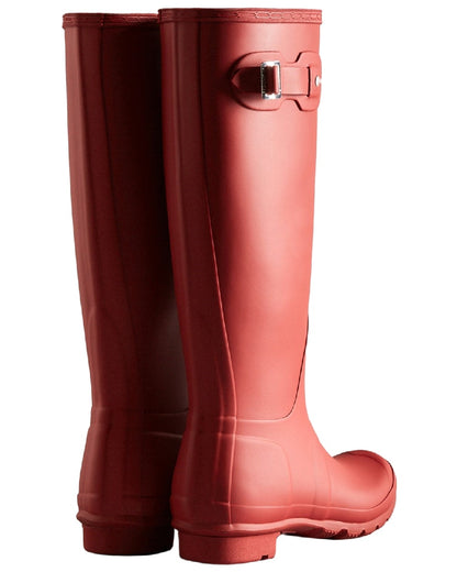 Merlot Coloured Hunter Womens Original Tall Wellingtons on white background 