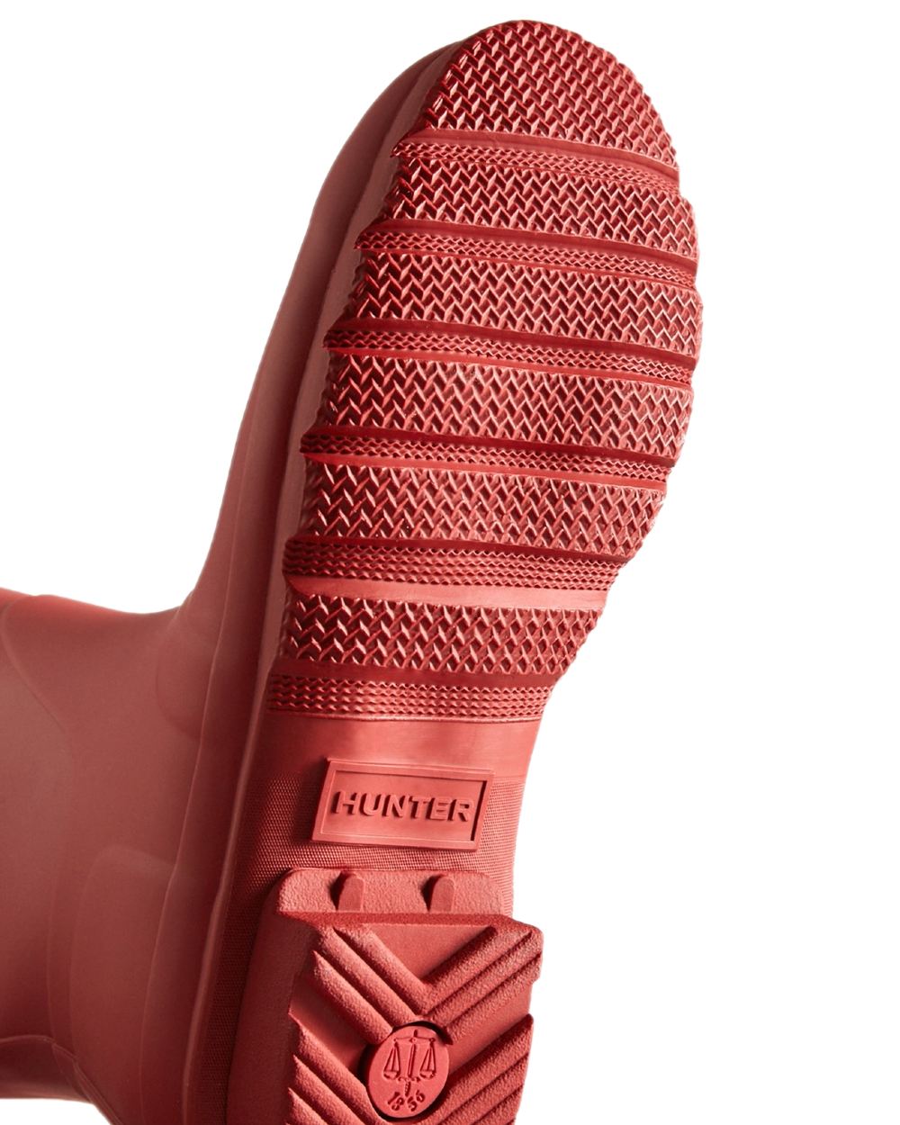 Merlot Coloured Hunter Womens Original Tall Wellingtons on white background 