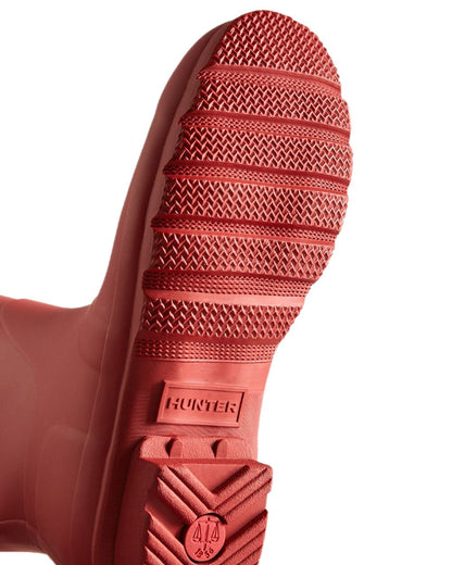 Merlot Coloured Hunter Womens Original Tall Wellingtons on white background 