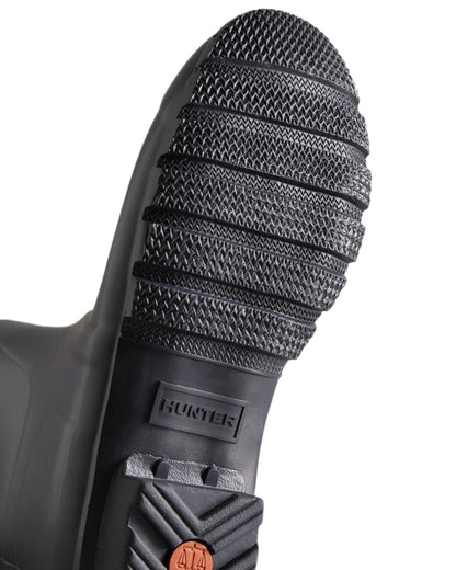 Navy coloured Hunter Womens Originals Short Back Adjustable Wellington Boots on white background 