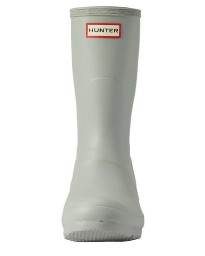 Urban Grey coloured Hunter Womens Originals Short Back Adjustable Wellington Boots on white background 