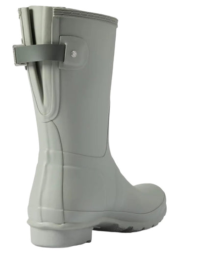 Urban Grey coloured Hunter Womens Originals Short Back Adjustable Wellington Boots on white background 