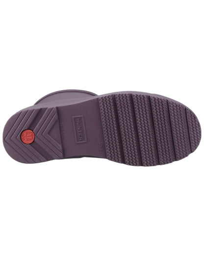 Black Grape Coloured Hunter Womens Play Short Wellingtons on white background
