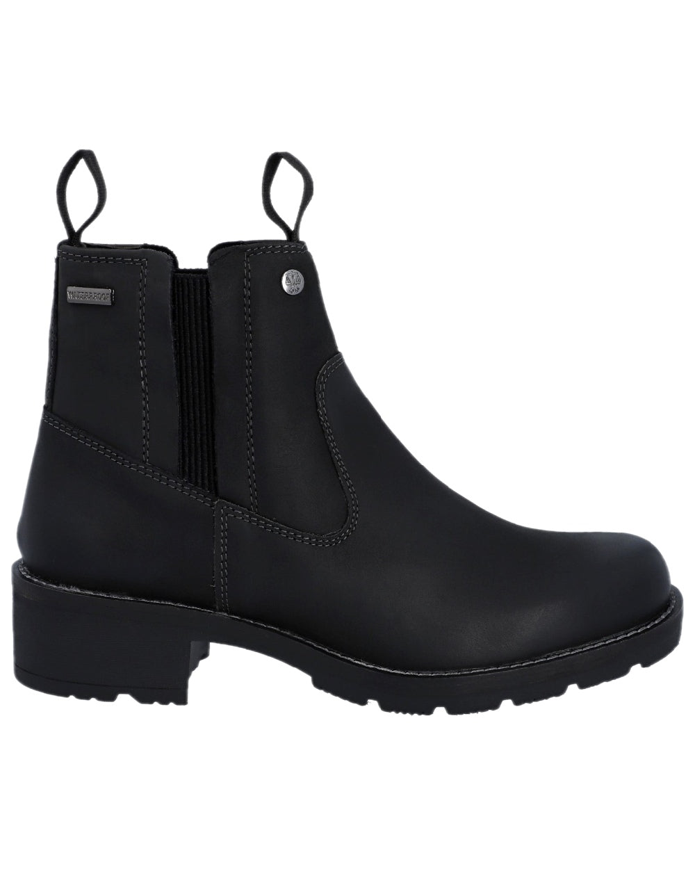 Black Coloured Hunter Womens Skye Waterproof Dealer Boots on white background 