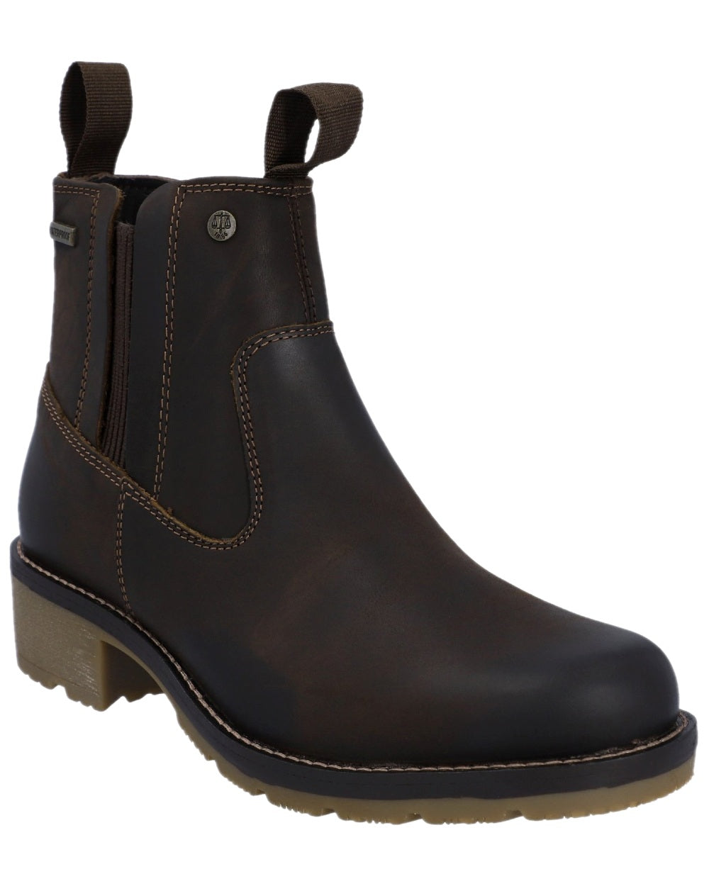 Brown Coloured Hunter Womens Skye Waterproof Dealer Boots on white background 