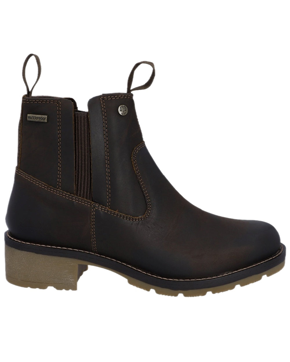 Brown Coloured Hunter Womens Skye Waterproof Dealer Boots on white background 