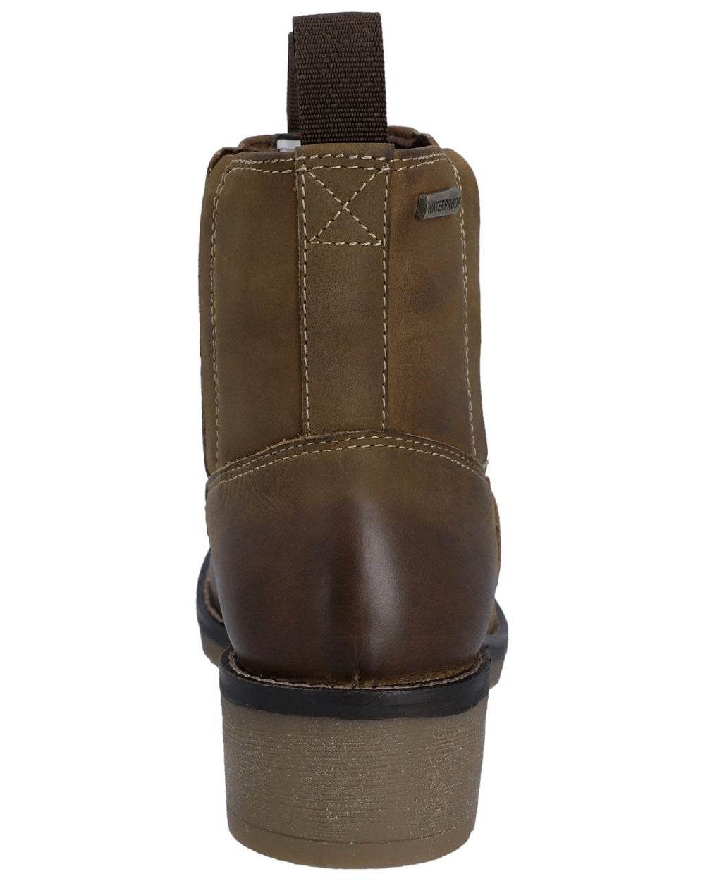 Dark Tan Coloured Hunter Womens Skye Waterproof Dealer Boots on white background 