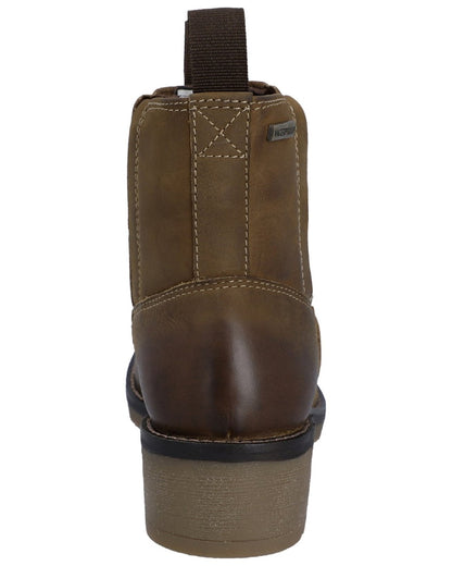 Dark Tan Coloured Hunter Womens Skye Waterproof Dealer Boots on white background 