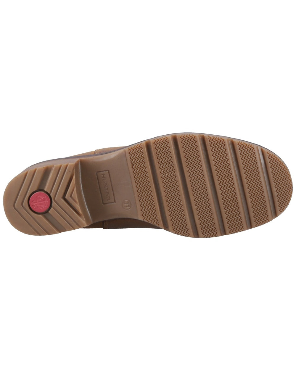 Dark Tan Coloured Hunter Womens Skye Waterproof Dealer Boots on white background 