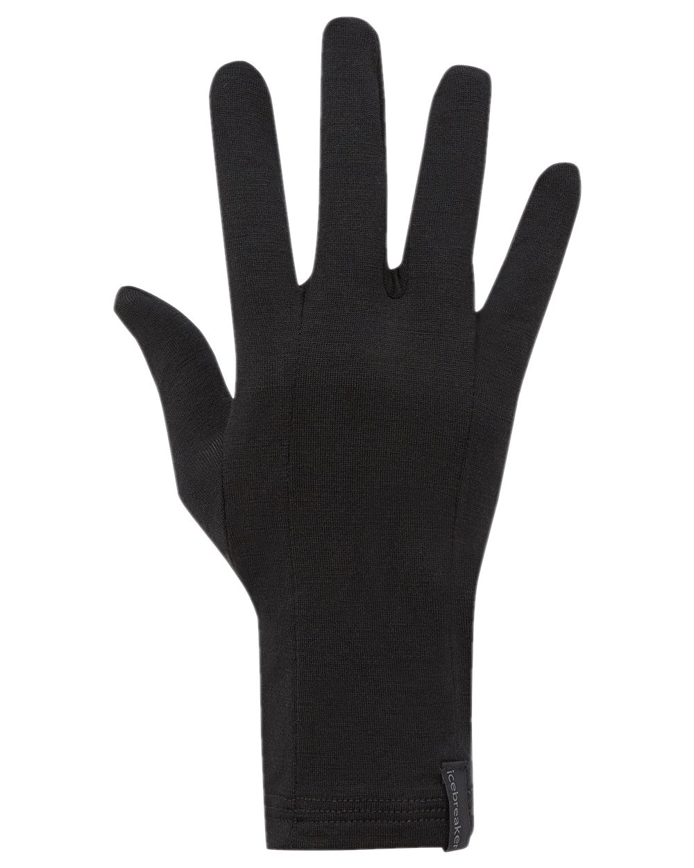 Black Coloured Icebreaker 200 Oasis Glove Liners on white background 