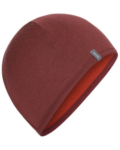 Agate Port coloured Icebreaker 200 Oasis Reversible Beanie on white background 