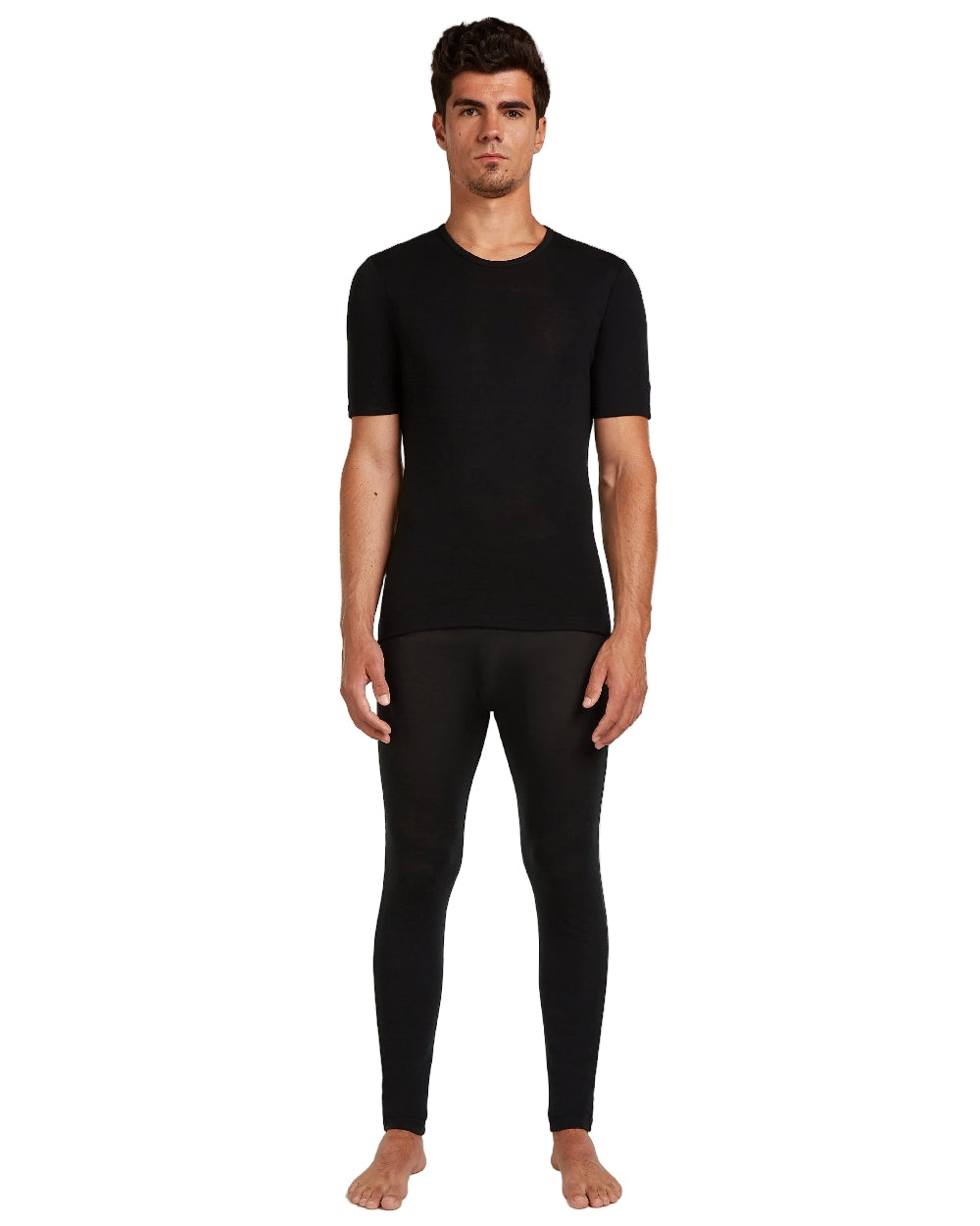 Black Coloured Icebreaker Mens 175 Everyday Thermal Top on white background 