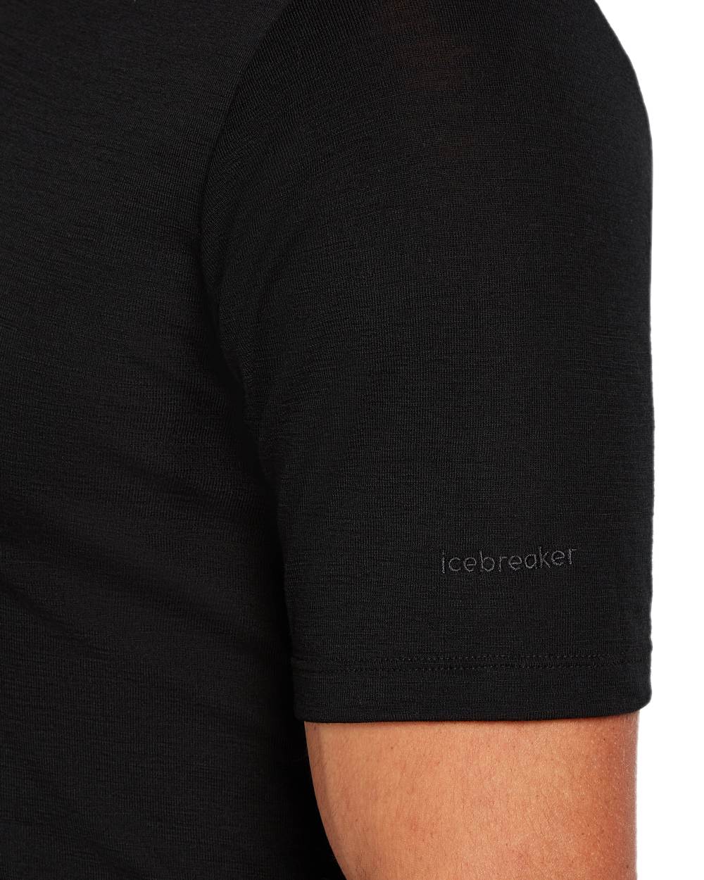 Black Coloured Icebreaker Mens 175 Everyday Thermal Top on white background 