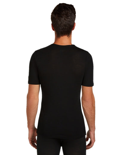 Black Coloured Icebreaker Mens 175 Everyday Thermal Top on white background 