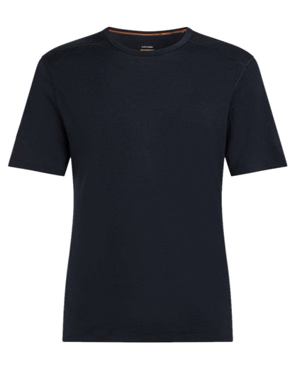 Midnight Navy Coloured Icebreaker Mens Merino 200 Oasis Crew Short Sleeve Thermal Top on white background 