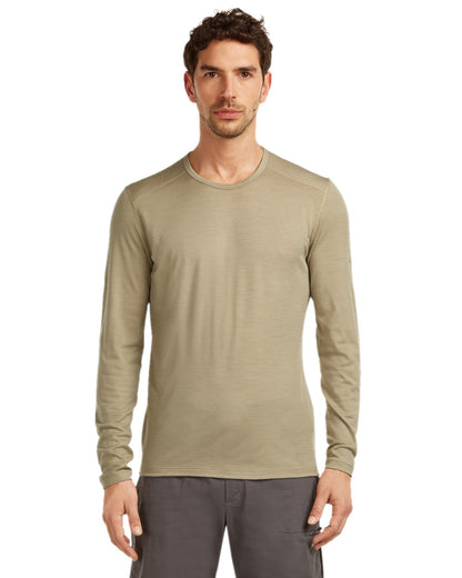Flagstone Coloured Icebreaker Mens Merino 200 Oasis Crew Thermal Top on white background 