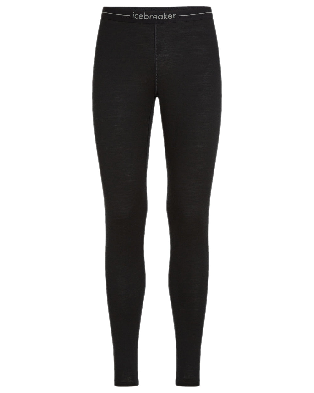 Black Coloured Icebreaker Mens Merino 200 Oasis Thermal Leggings on white background 