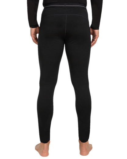 Black Coloured Icebreaker Mens Merino 200 Oasis Thermal Leggings on white background 