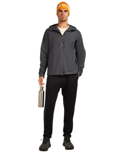 Gritstone Heather Coloured Icebreaker Mens Merino 200 Oasis Thermal Leggings on white background 