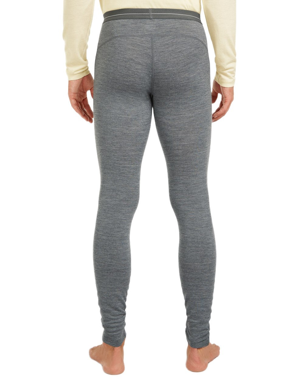 Gritstone Heather Coloured Icebreaker Mens Merino 200 Oasis Thermal Leggings on white background 