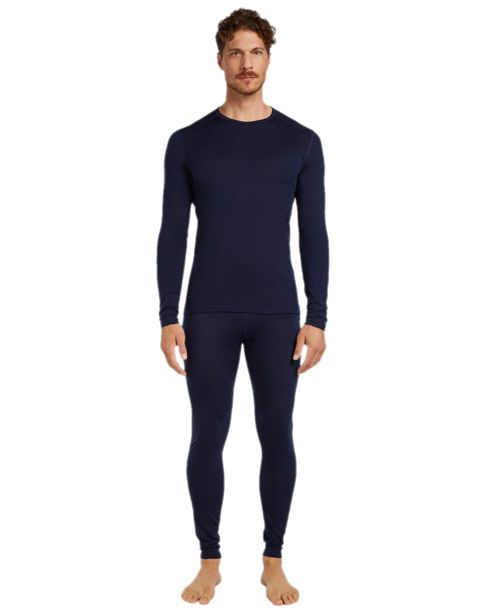 Midnight Navy Coloured Icebreaker Mens Merino 200 Oasis Thermal Leggings on white background 