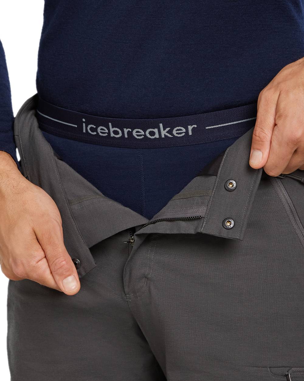 Midnight Navy Coloured Icebreaker Mens Merino 200 Oasis Thermal Leggings on white background 