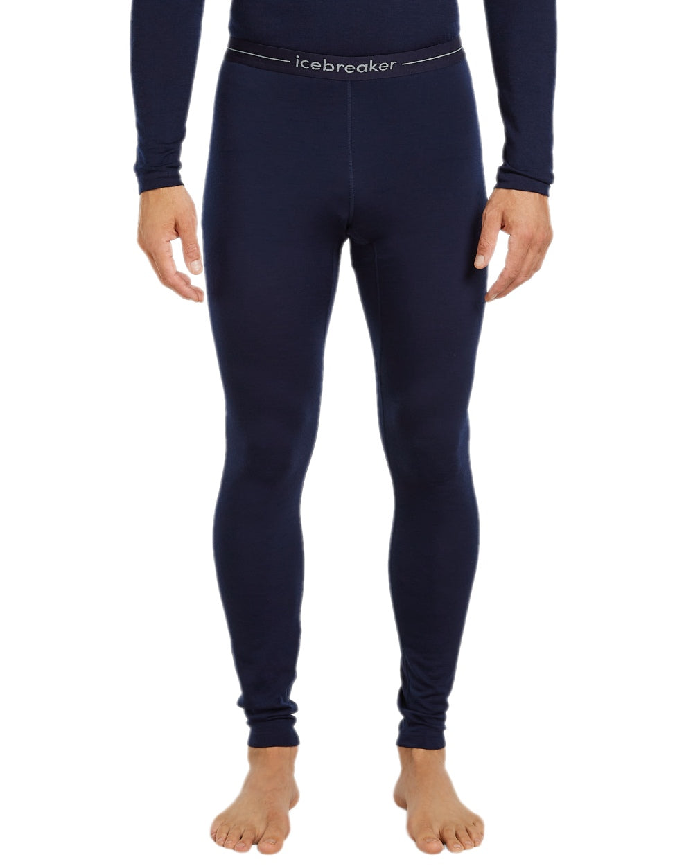 Midnight Navy Coloured Icebreaker Mens Merino 200 Oasis Thermal Leggings on white background 