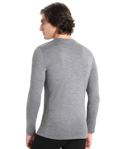 Gritstone Heather Coloured Icebreaker Mens Merino 260 Tech Crewe Thermal Top on white background 