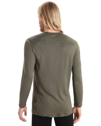 Loden Coloured Icebreaker Mens Merino 260 Tech Crewe Thermal Top on white background 