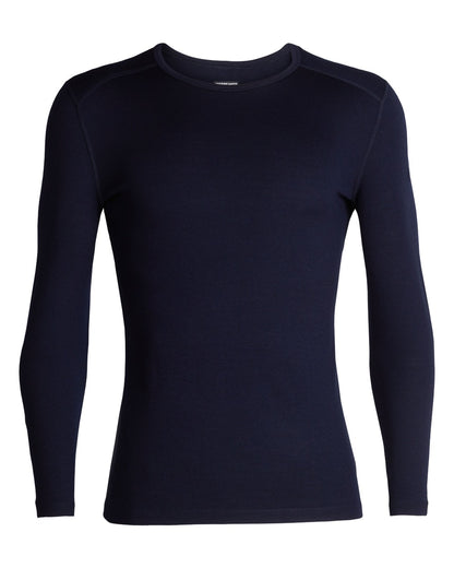 Midnight Navy Coloured Icebreaker Mens Merino 260 Tech Crewe Thermal Top on white background 