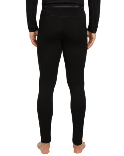 Black Coloured Icebreaker Mens Merino 260 Tech Thermal Leggings on white background 