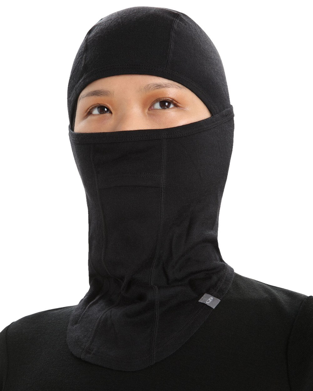 Black Coloured Icebreaker Merino 200 Oasis Balaclava on white background 