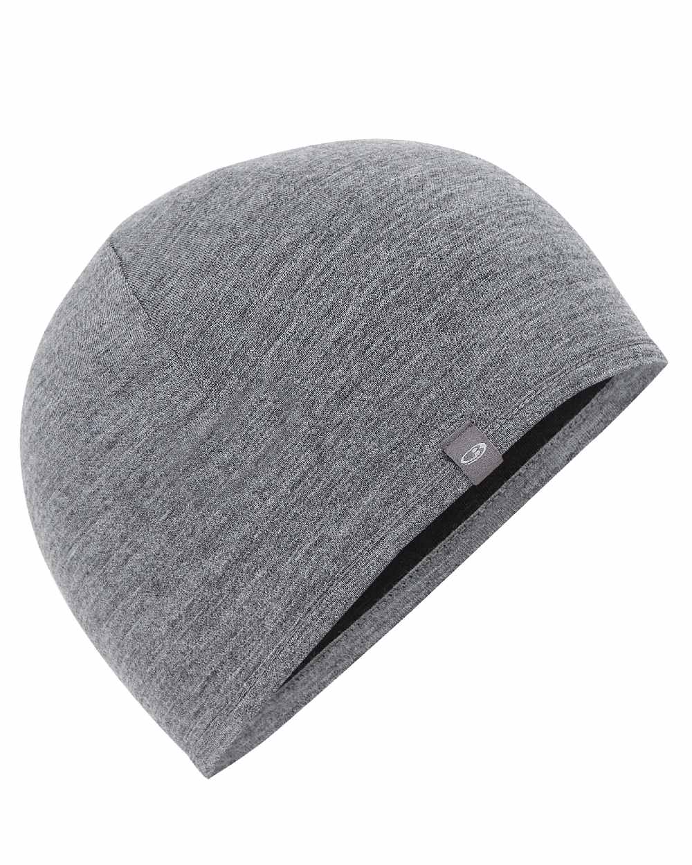 Black Gritstone Heather Coloured Icebreaker Merino 200 Pocket Hat on white background 