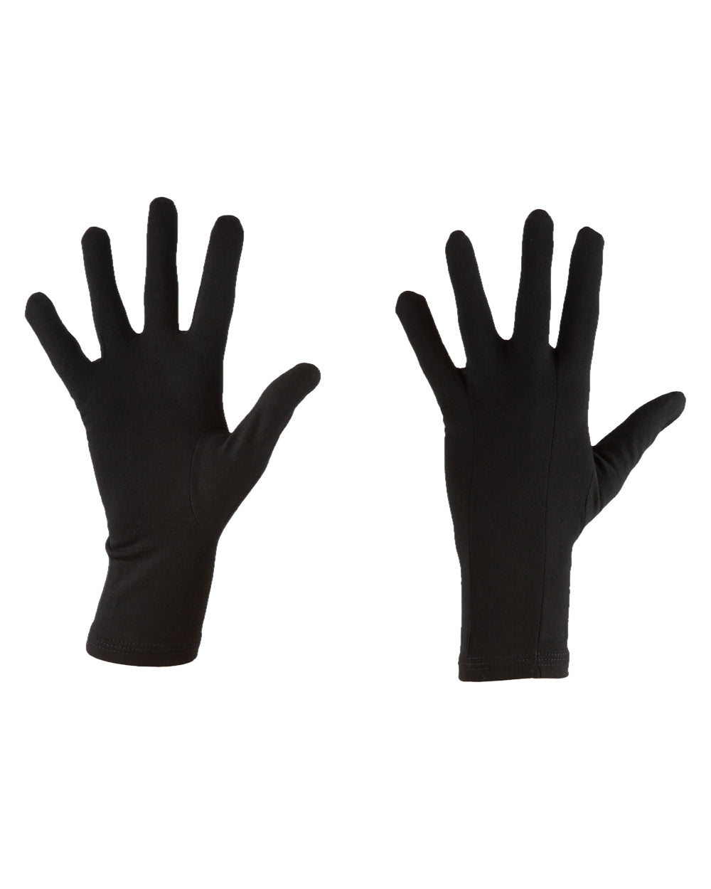 Black Coloured Icebreaker Unisex 200 Oasis Glove Liners on white background 