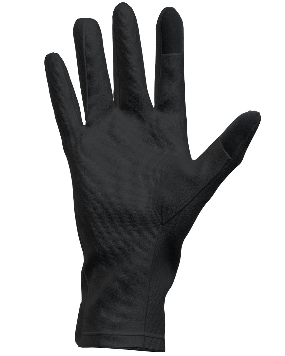 Black Coloured Icebreaker Unisex 260 Tech Gloves Liner on white background 